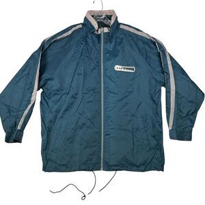 Vintage Airwalk Jacket‎ Mens Large Teal Windbreaker Lightweight Nylon Logo